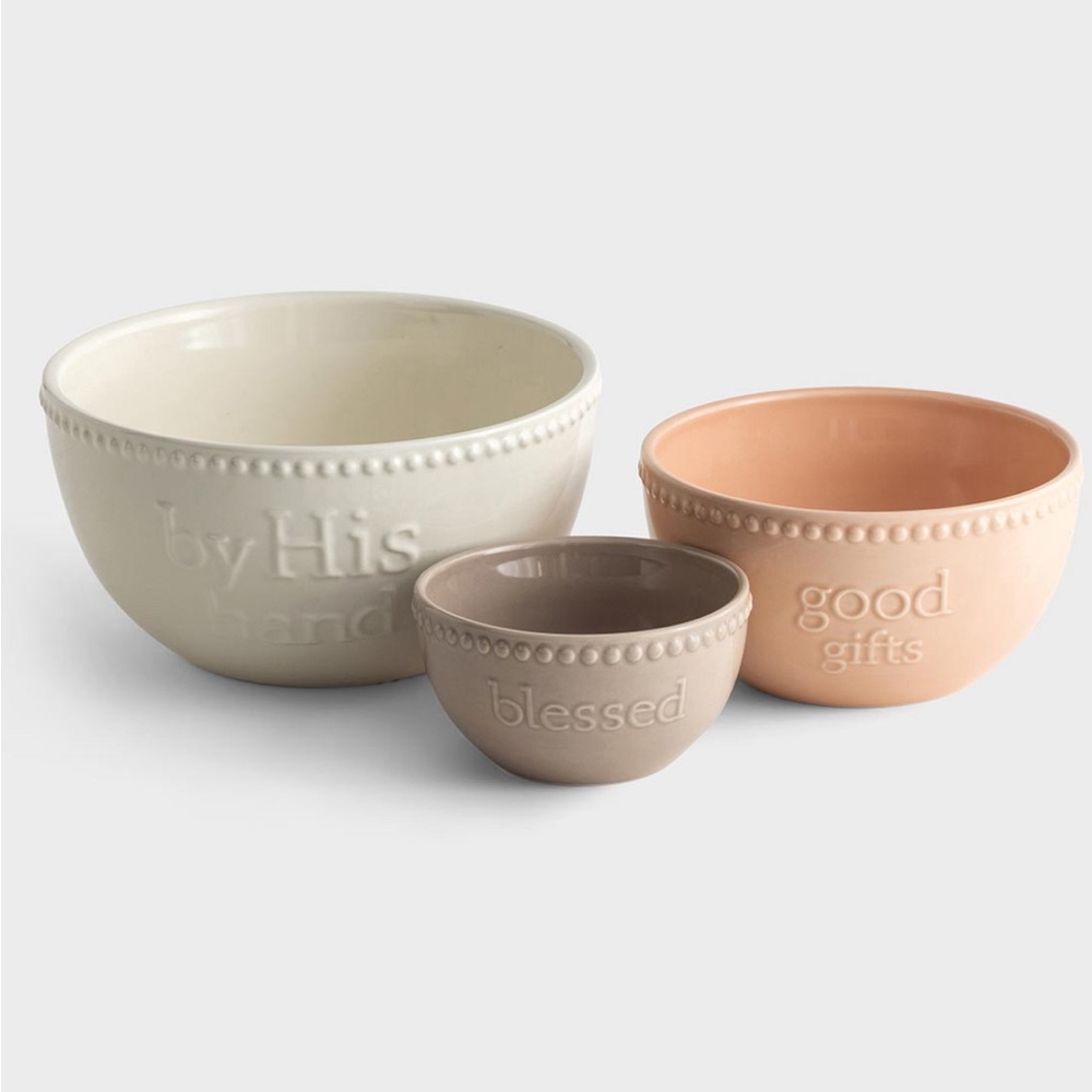 Mary and Martha ceramic nesting bowls